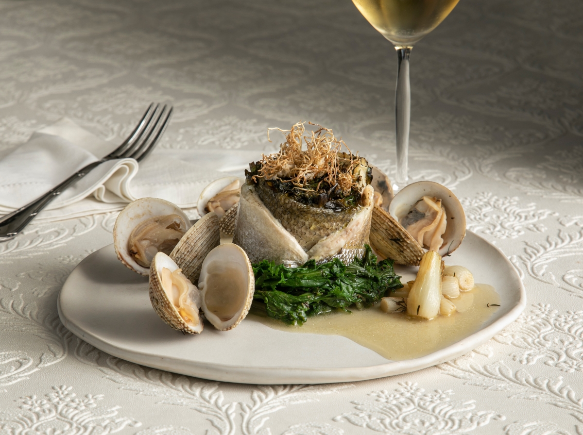 Seabass with clams- Chef Theodore Stamoulis