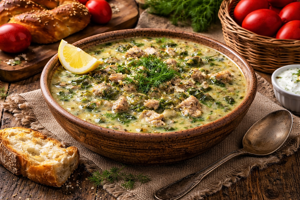 Greek traditional soup-magiritsa
